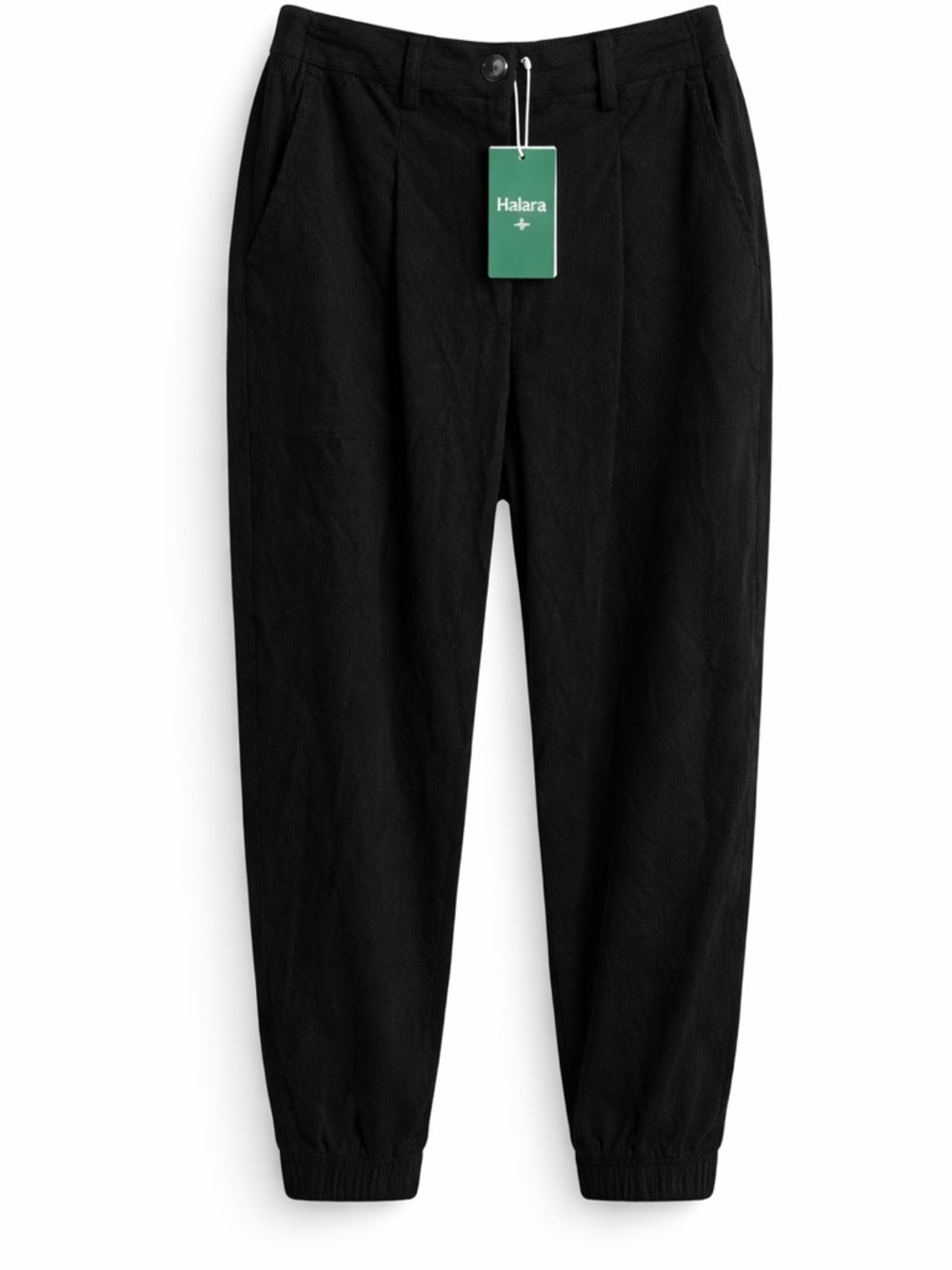 Halara Black Ribbed Pants • NWT • Medium Petite • Jogger • Side Pockets